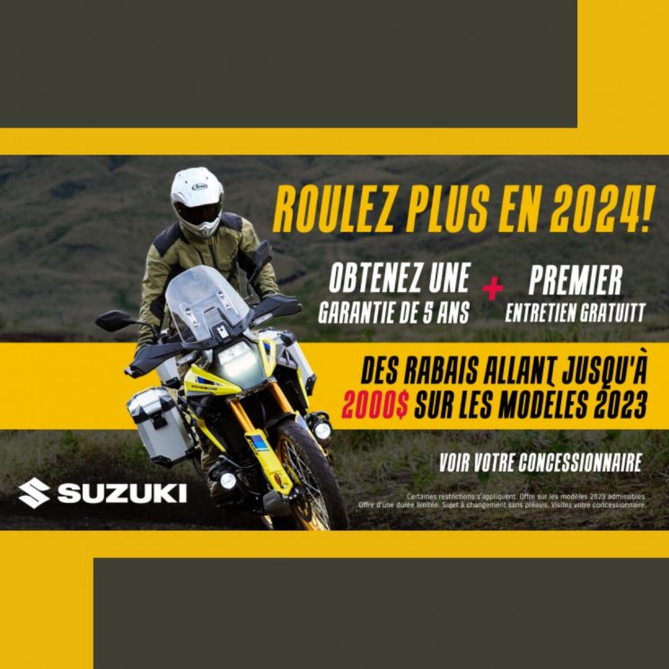 Roulez en Suzuki – jusqu’à 2000$ de rabais