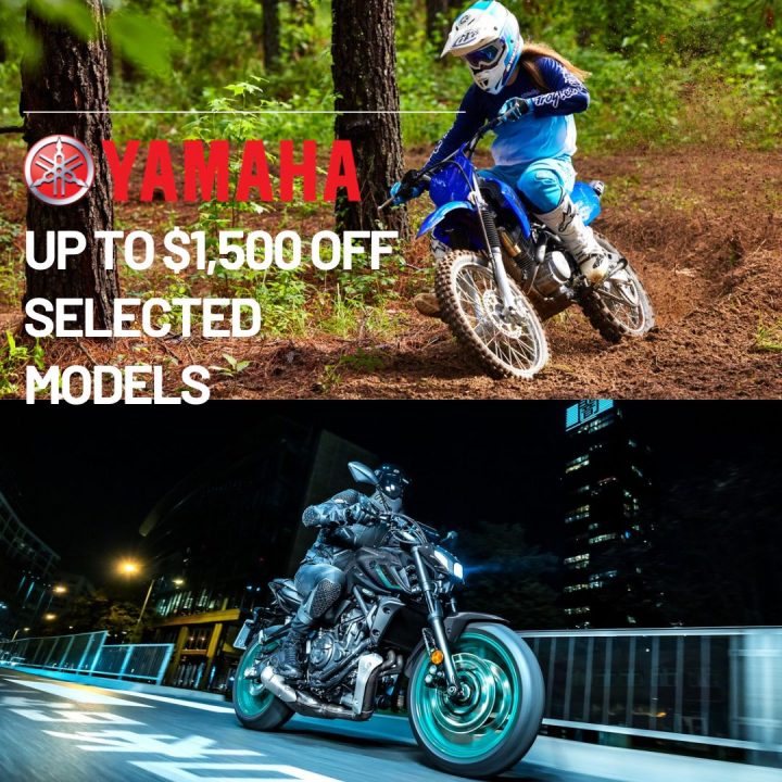 YAMAHA MOTORCYCLES – UP TO $1500 OFF